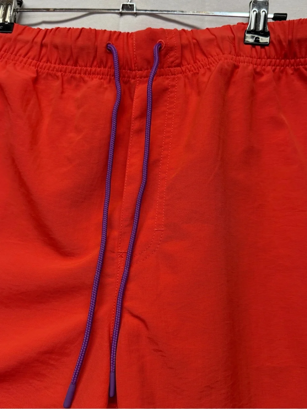 Duluth Trading Orange Swim/Active Shorts with Purple‎ Drawstring XL